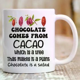 1pc, Funny Gym Mug Humorous Gift for Fitness Enthusiast Gym Lovers and Chocolate Lovers, Chocolate Cacao Tree