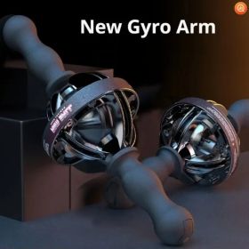 1pc Black Stainless Steel Gyro Fitness Trainer - Non-Electric, Fit Wrist & Forearm Exerciser with Pull Rope Start